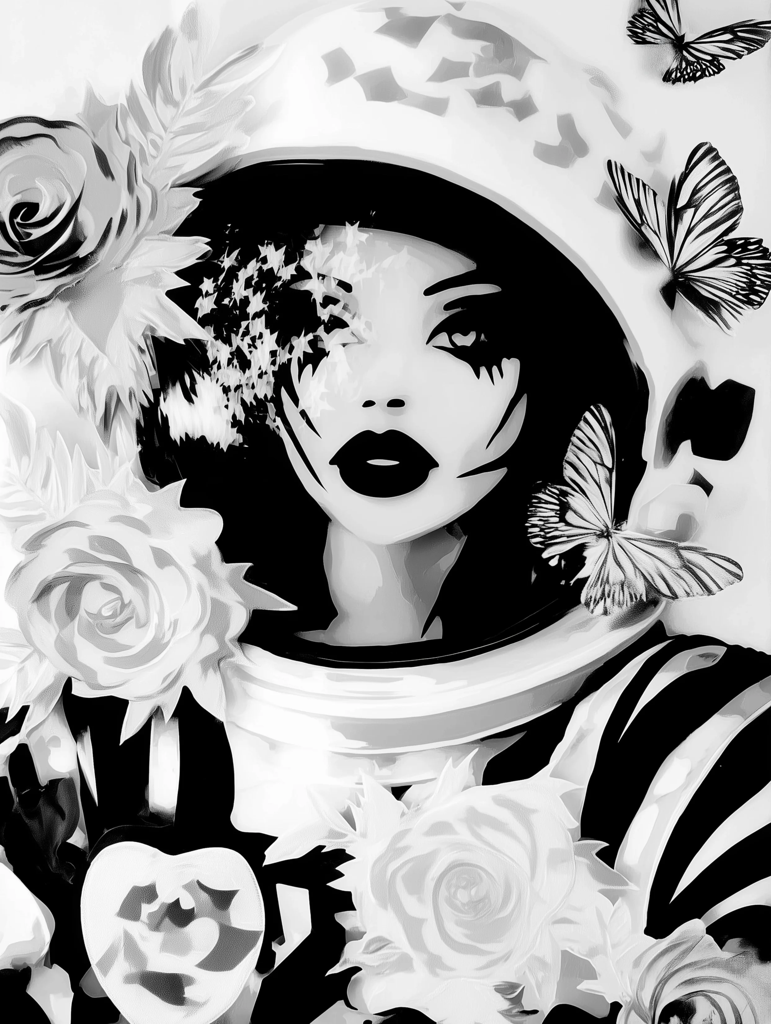 Free printable astronaut coloring pages for adults featuring sparkle eye astronaut